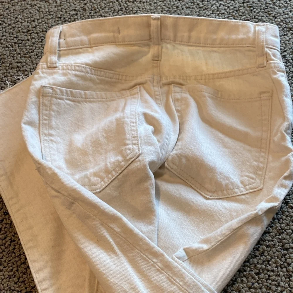 NWT Banana Republic Premium Denim Off White High Rise Straight Jean Size 24P
